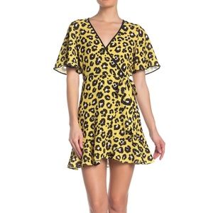 Lemon Lime Leopard Wrap Dress